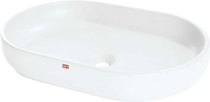 Konkretus FLADD 04 Oval Concrete Above-Mount Bathroom Sink, 15 Colors