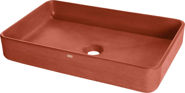 Konkretus FLADD 05 Wide Rectangle Concrete Above-Mount Bathroom Sink, 15 Colors