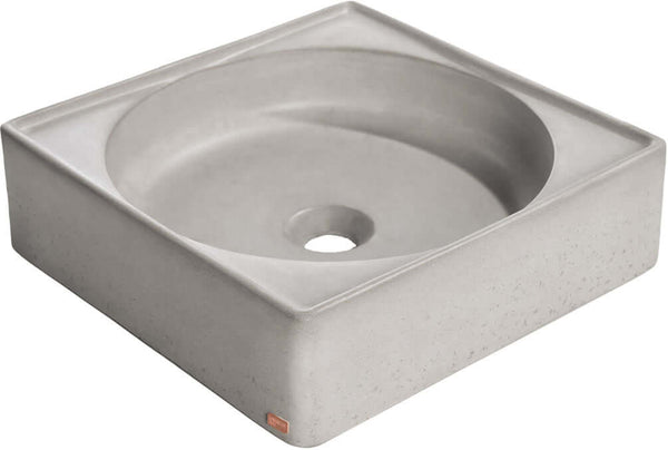 Konkretus Custom Made SELV 01 Concrete Circle-in-the-Square Bathroom Vessel Sink in 15 Colors