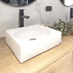 Konkretus Custom Made SELV 01 Concrete Circle-in-the-Square Bathroom Vessel Sink in 13 Colors