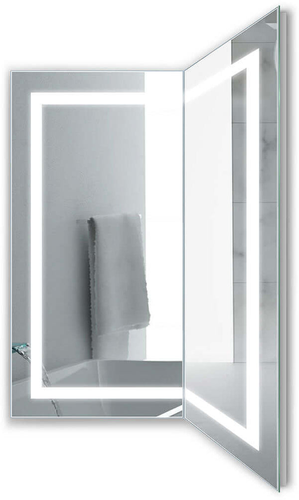 Krugg Mod SM Corned - Corner LED Bathroom Mirrors in 4 Sizes