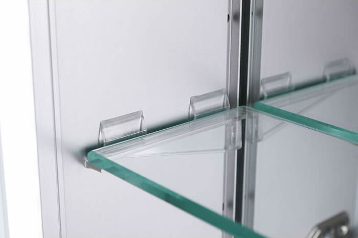 2 Adjustable 1/4" Thick Tempered Glass Shelves
