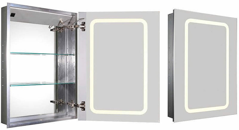 Whitehaus Medicinehaus Recessed 1-Door Mirrored Double-LED Medicine Cabinet