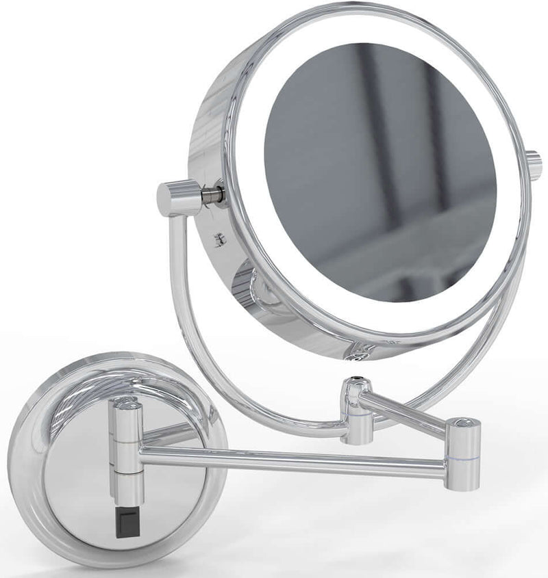 Kimball & Young 3,500k/5,500k Hardwired LED 5x/1x Makeup Mirror, Polished Chrome + 4 Finishes