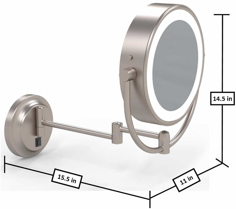 Dimensions  - extended.  Brushed Nickel shown.