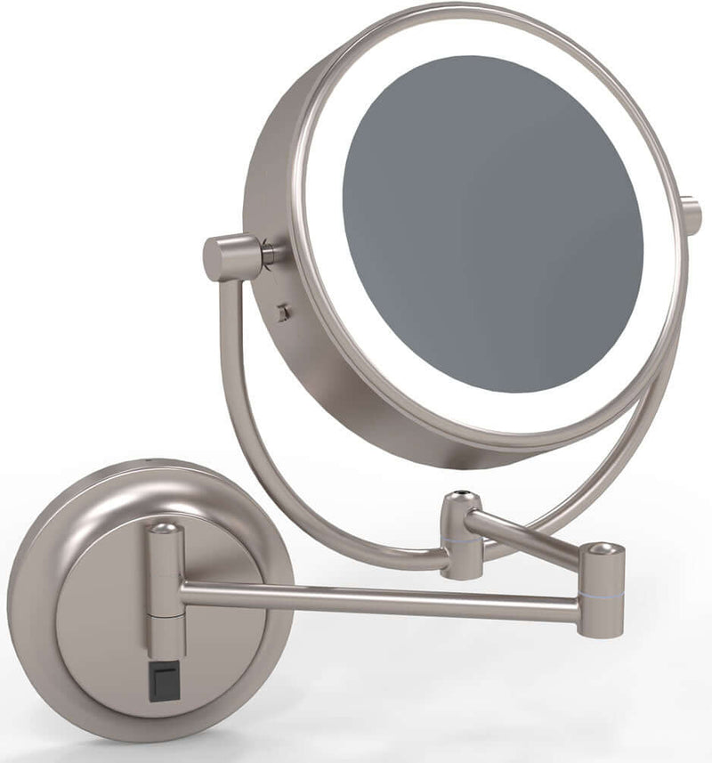Kimball & Young 3,500k/5,500k Hardwired LED 5x/1x Makeup Mirror, Brushed Nickel
