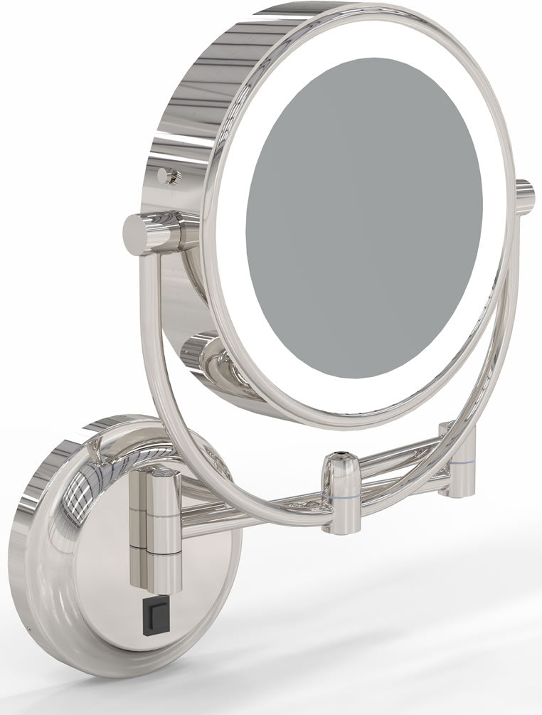 Kimball & Young 3,500k/5,500k Hardwired LED 5x/1x Makeup Mirror, Polished Nickel
