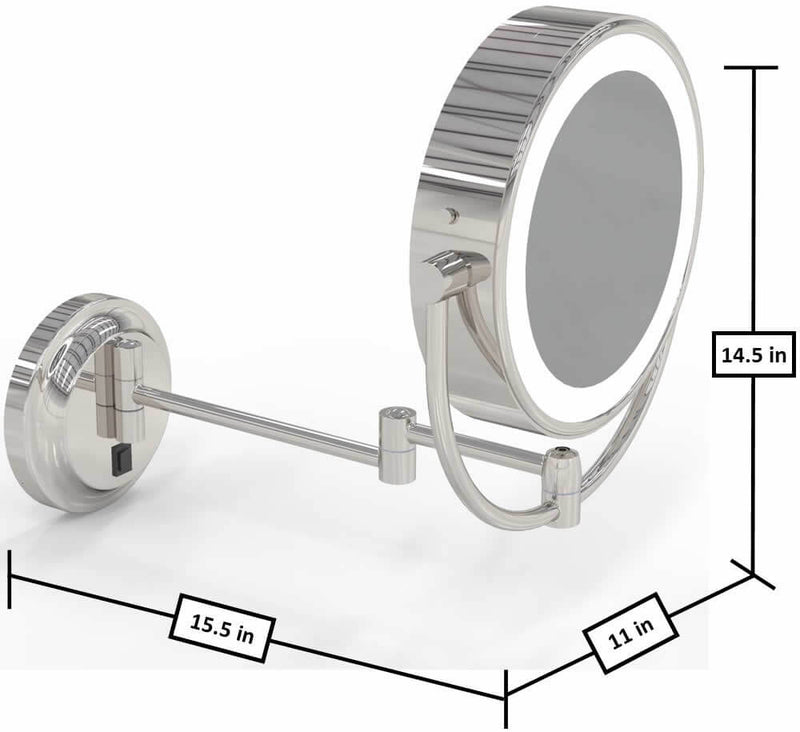 Dimensions  - extended.  Polished Nickel