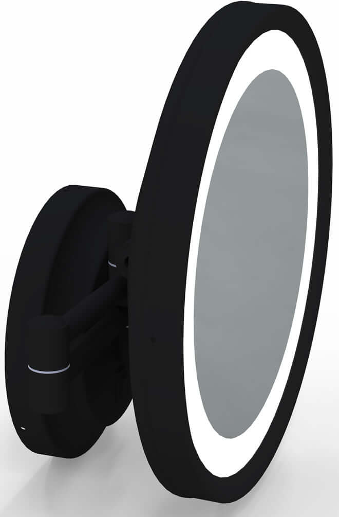 Kimball & Young Hardwired 1-Sided 2-Color LED 5x Make Up Mirror, Matte Black + 4 Finishes