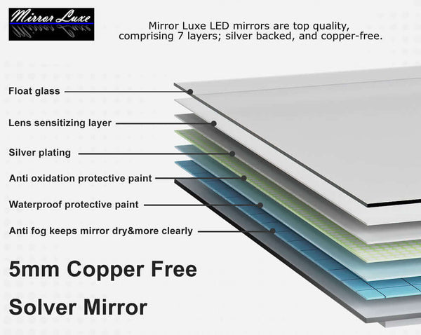 Mirror Luxe Hermes Plug-In Variable-LED Heated Bathroom Mirror 40" x 24" High