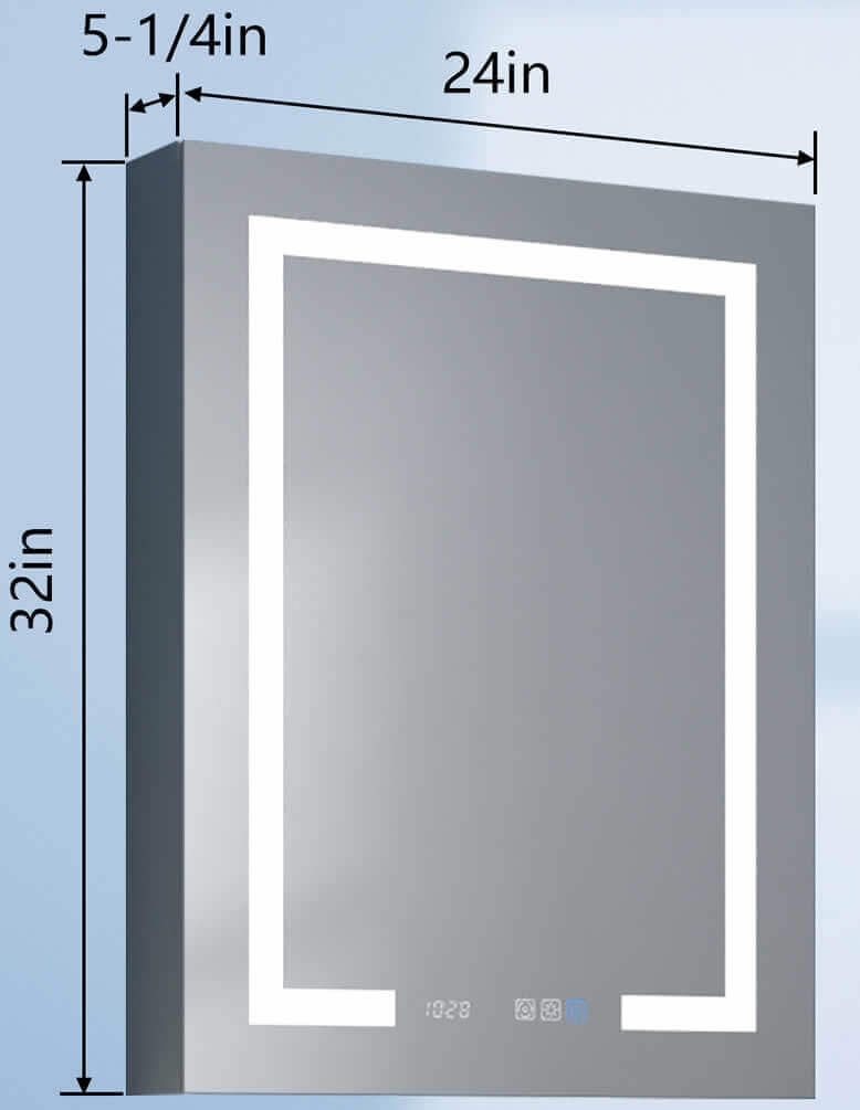 Mirror Luxe 24" Mirrored LED Full-Featured Medicine Cabinet