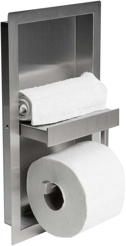 Alfi brand Stainless Steel Toilet Paper Holder & Niche, Brushed or Polished