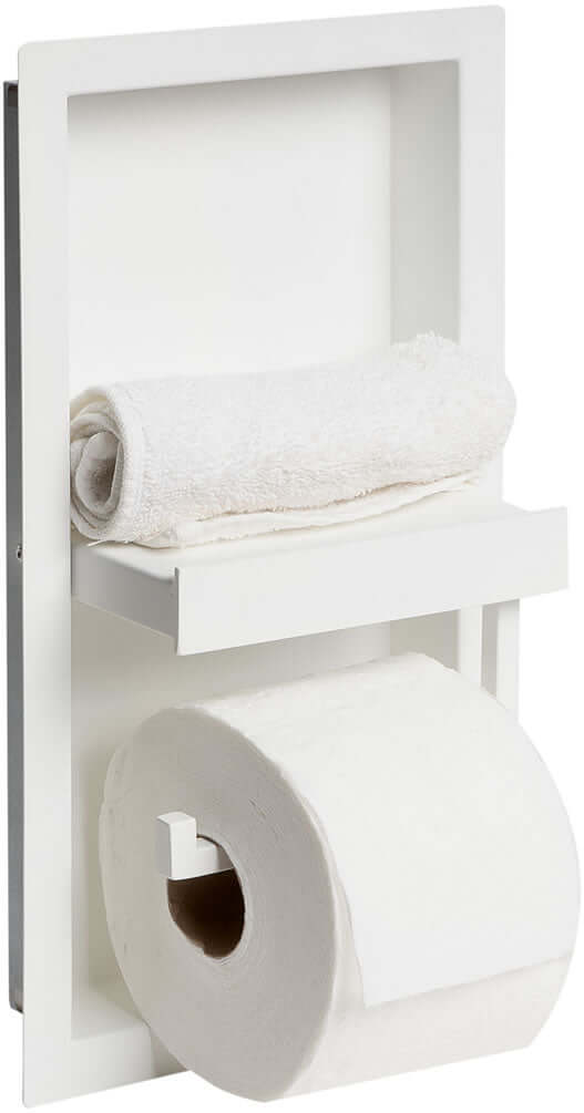 Alfi brand Stainless Steel Toilet Paper Holder & Niche, 2 Blacks or White