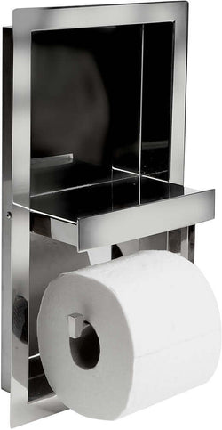 Alfi brand Stainless Steel Toilet Paper Holder & Niche, Brushed or Polished