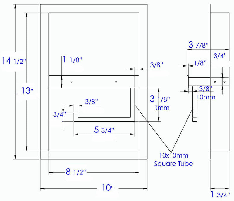 Alfi brand Toilet Paper Holder & Niche Dimensional Drawing