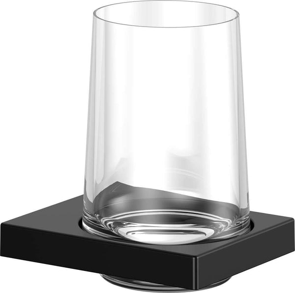Keuco Edition 11 Tumbler Holder and Crystal Tumbler for Wall-Mounting, 5 Finishes