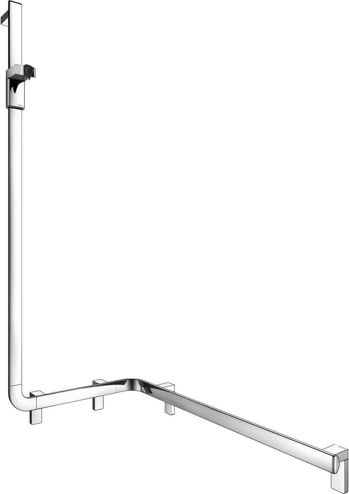 Keuco Axess ADA Corner Shower Rail System with Hand Shower Bracket, Right-Hand or Left-Hand