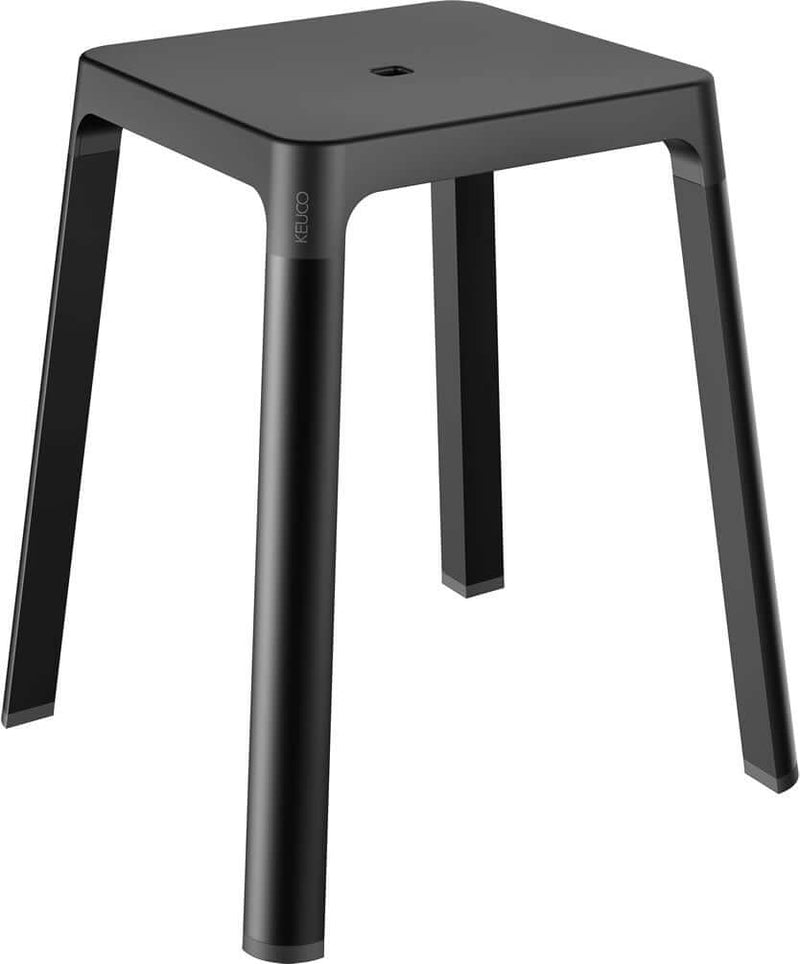 Keuco Axess Shower Stool in 5 Finish Combinations or Chome, Black, and White