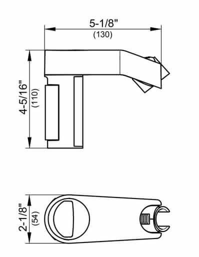 Dimensions - Shower Hand Spray Bracket