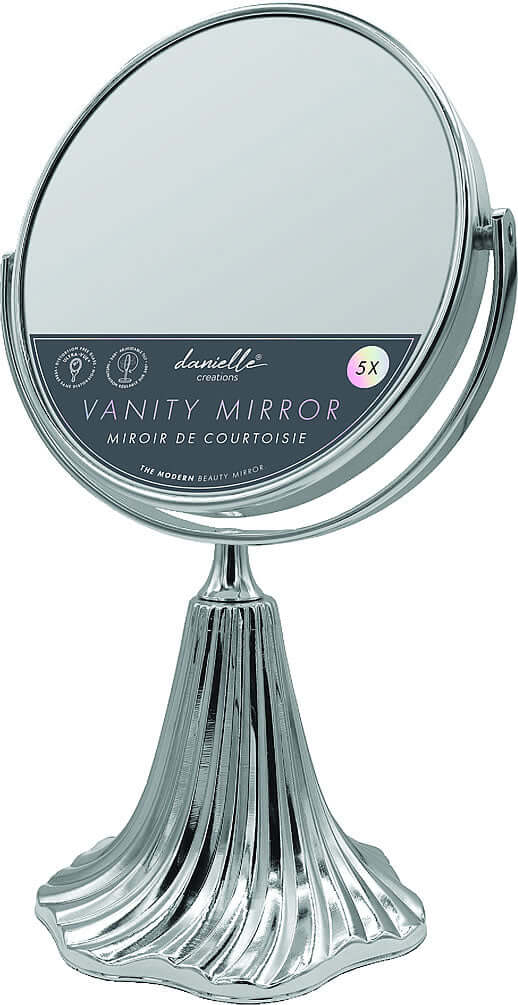 Danielle Creations 5x/1x Free Standing Makeup Mirror with Ruffled Base - 2 Finishes