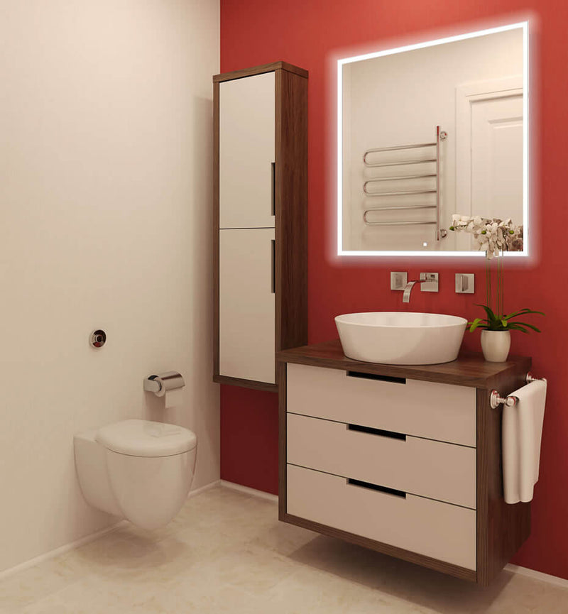 Aquadom Edge LED Heated Bathroom Mirror - 10 Sizes up to 96" Wide