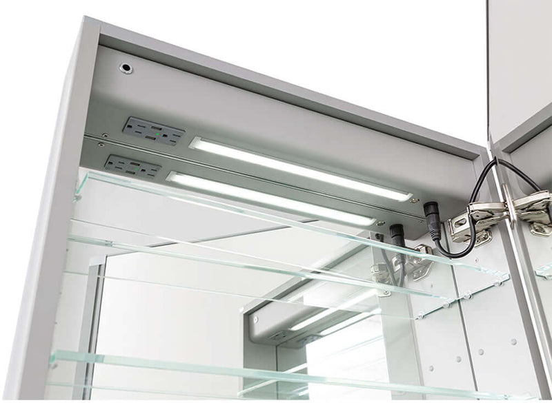 Aquadom Royale Plus 1-Door LED Medicine Cabinets - 2 Sizes with Interior Magnifying Mirror