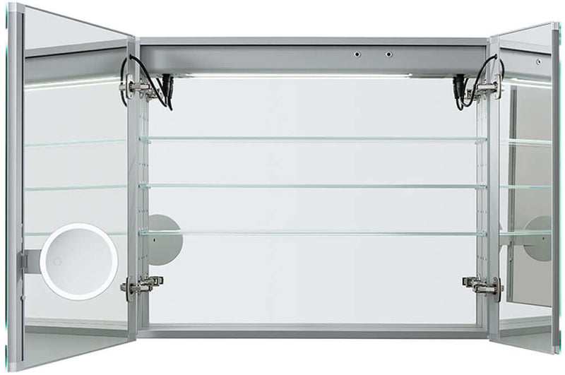 Aquadom Royale Plus 2-Door Offset LED Medicine Cabinets - 4 Sizes with Interior Magnifying Mirror
