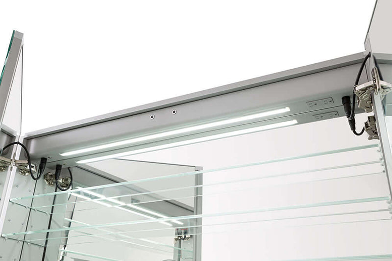 Aquadom Royale Plus 2-Door LED Medicine Cabinets - 4 Sizes with Interior Magnifying Mirror