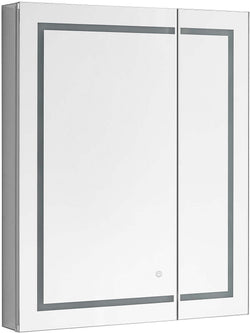 Aquadom Royale Plus 2-Door Offset LED Medicine Cabinets - 4 Sizes with Interior Magnifying Mirror