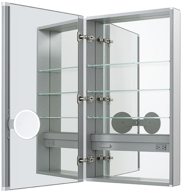 Left-Hinge Aquadom 1-Door Royale Medicine Cabinet with LED Lighted 3x Magnifying Makeup Mirror