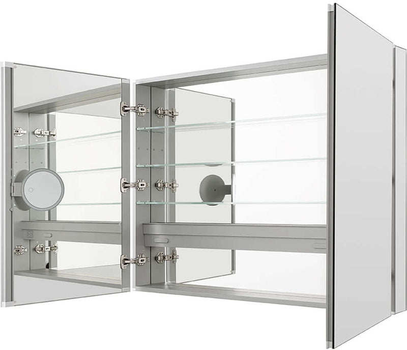 Aquadom Royale 2-Door Medicine Cabinets with 3x Magnifying Makeup Mirror - 48" Wide