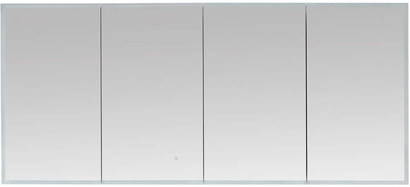 Aquadom Edge Royale 72" x 32" 4-Door LED Medicine Cabinet with 3x Magnifying Makeup Mirror