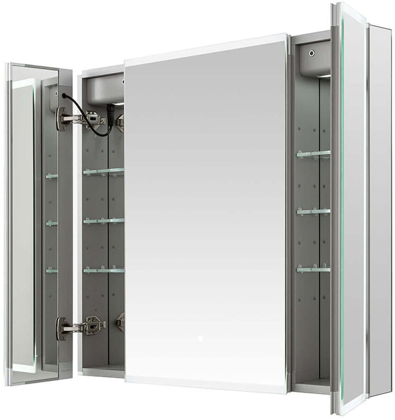 Aquadom Edge Royale 3-Door LED Medicine Cabinets with 3x Magnifying Makeup Mirror - 4 Sizes