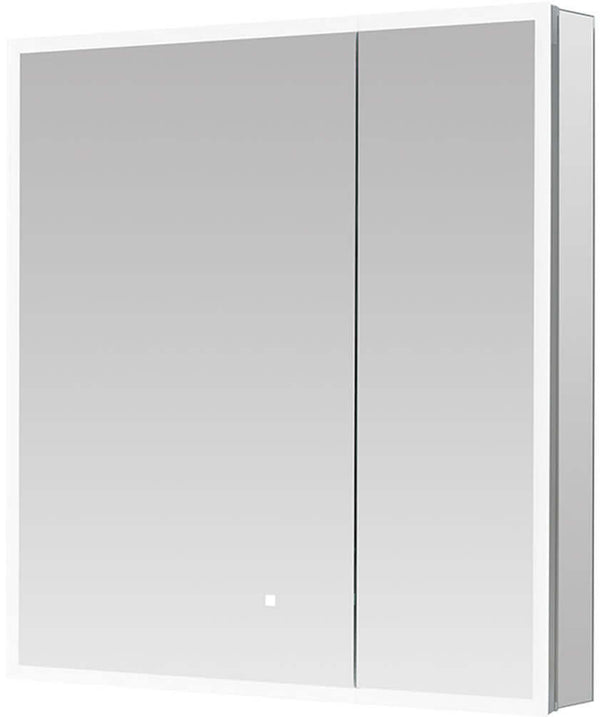 Aquadom Royale Edge Offset 2-Door LED Medicine Cabinets with 3x Magnifying Makeup Mirror - 2 Sizes