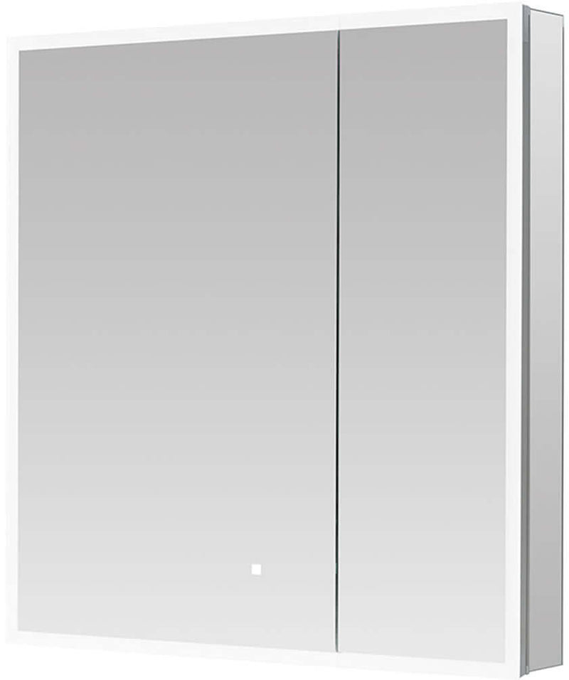 Aquadom Royale Edge Offset 2-Door LED Medicine Cabinets with 3x Magnifying Makeup Mirror - 2 Sizes