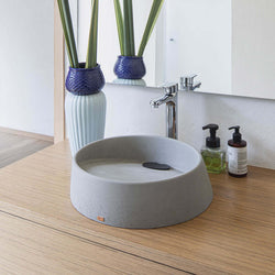 Konkretus Custom Made DAL 04 Concrete Angled Above-Mount Bathroom Sink in 13 Colors