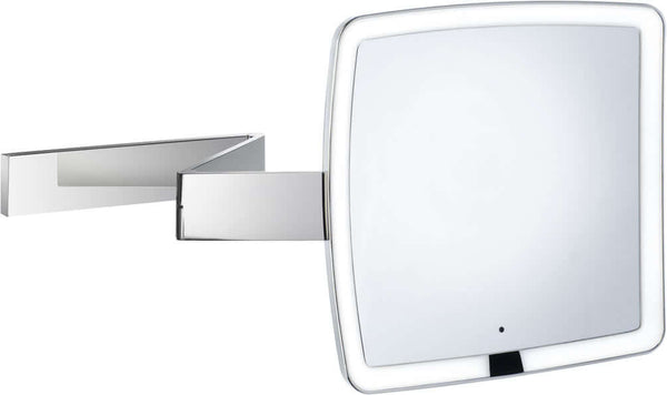 Smedbo 7x Rechargeable Makeup Mirror with Light - Wall-Mounted in Polished Chrome