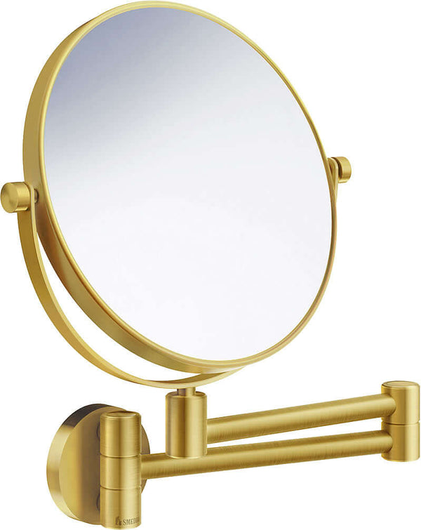 Smedbo 7x/1x Reversible Wall-Mounted Makeup Mirror - Solid Brass