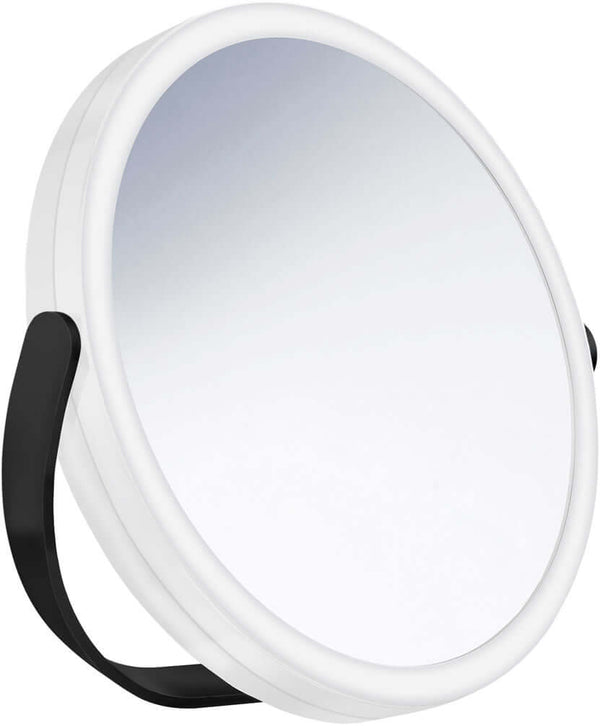 7" Diameter Mirror, 7x/1x Reversible, Black Swiivel Stand