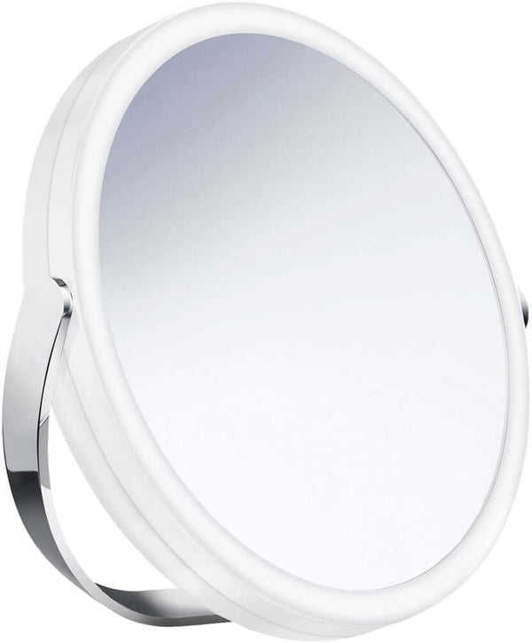 7" Diameter Mirror, 7x/1x Reversible, Chrome Swivel Stand
