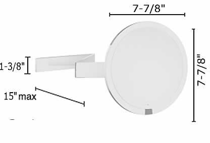 Smedbo 7x Rechargeable Round Makeup Mirror with Light - Wall-Mounted in Polished Chrome