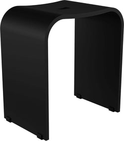 Smedbo heavy, thick plexiglass shower chair, Matte Black.