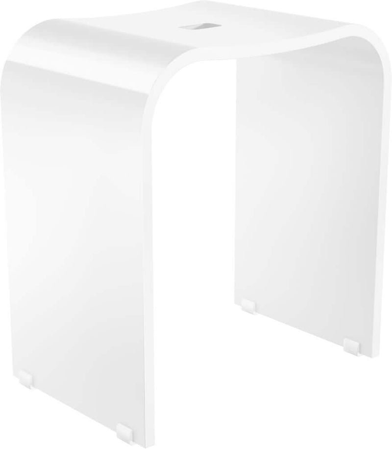 Smedbo heavy, thick plexiglass shower chair, 17-3/4" High.