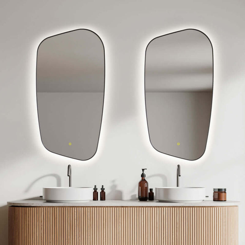 Altair Florian Anti-Fog Dimmable Bathroom LED Vanity Mirror, Matte Black or Brushed Gold