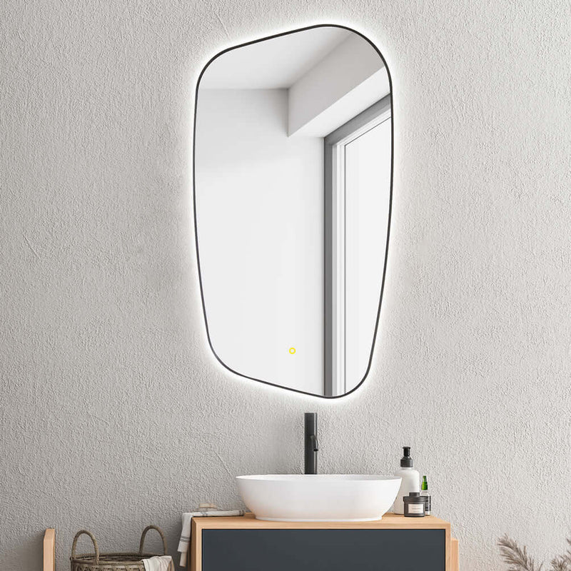 Altair Florian Anti-Fog Dimmable Bathroom LED Vanity Mirror, Matte Black or Brushed Gold