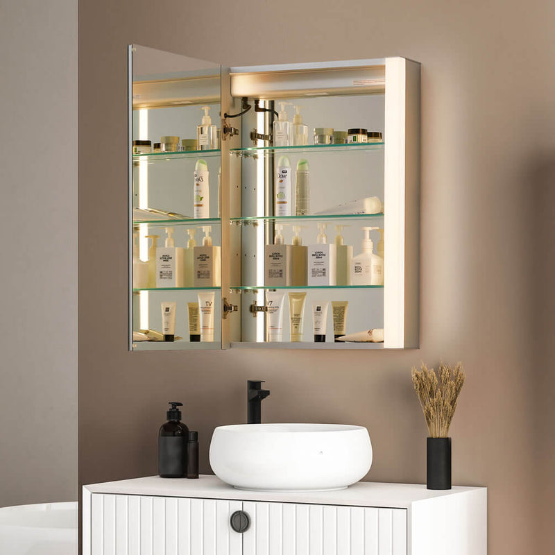 Altair Serra Mirrored LED Side-Lit Surface-Mount Medicine Cabinet