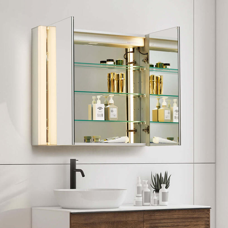 Altair Serra 2-Door Mirrored LED Side-Lit Surface-Mount Medicine Cabinet