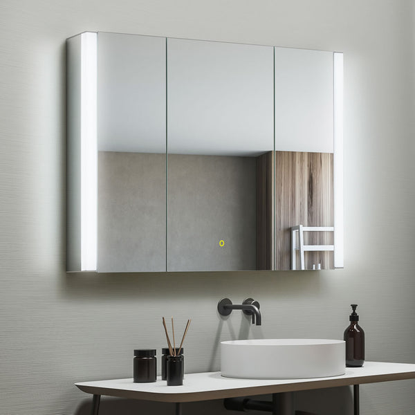 Altair Serra 3-Door Mirrored LED Side-Lit Surface-Mount Medicine Cabinet