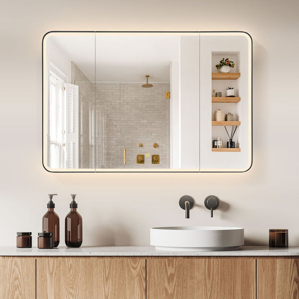 Altair Ostaria 3-Door Mirrored LED Surface-Mount/Recessed Medicine Cabinet