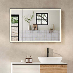 Altair Fenice 3-Door 48" Mirrored LED Surface-Mount or Recessed Medicine Cabinet